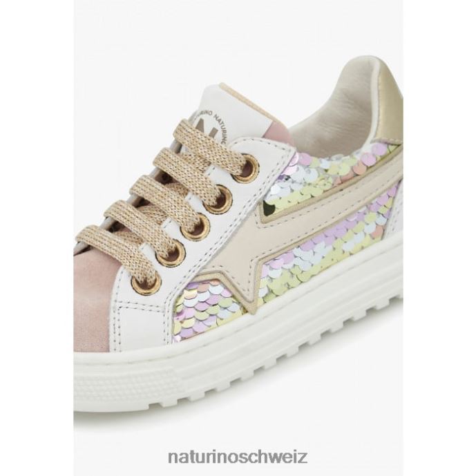 Naturino Blitz-Reißverschluss. Sneakers aus Leder und Wildleder Kinder Puderrosa 66HJ383