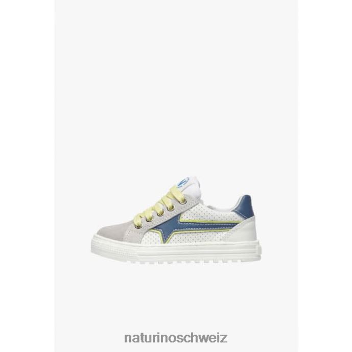 Naturino Blitz-Reißverschluss. Sneakers aus Leder und Wildleder Kinder grau-fluogrün 66HJ387