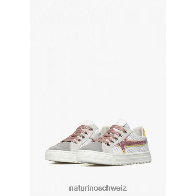 Naturino Blitz-Reißverschluss. Sneakers aus Leder und Wildleder Kinder grau-rosa 66HJ423