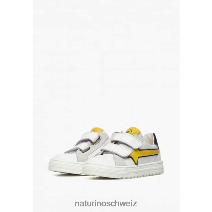 Naturino Blitz vl. Sneakers aus Leder und Stoff Kinder Weiss 66HJ483