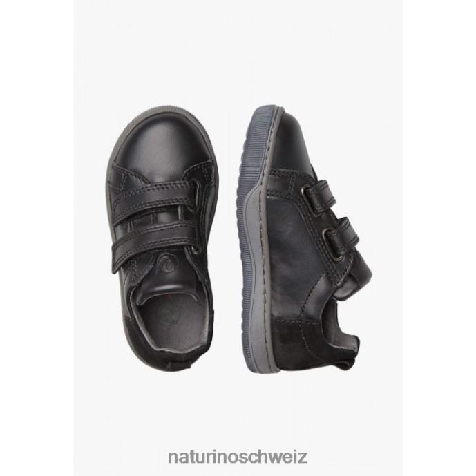 Naturino Caleb vl Sneakers aus Nappaleder und Wildleder Kinder Schwarz 66HJ523
