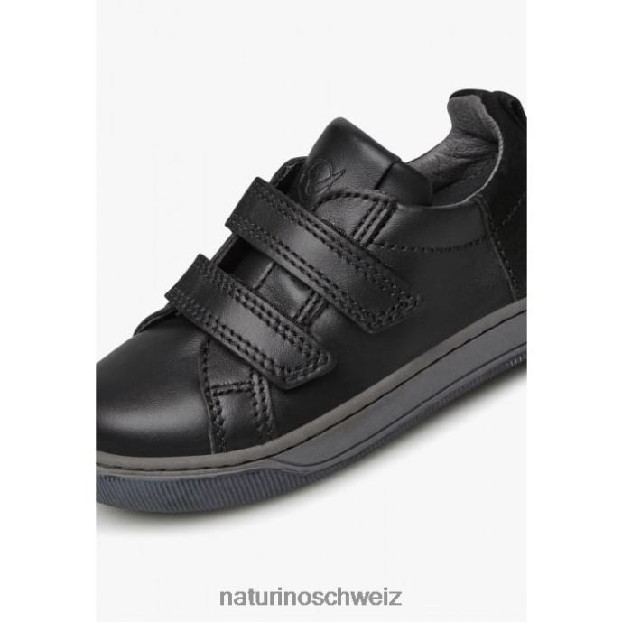 Naturino Caleb vl Sneakers aus Nappaleder und Wildleder Kinder Schwarz 66HJ523