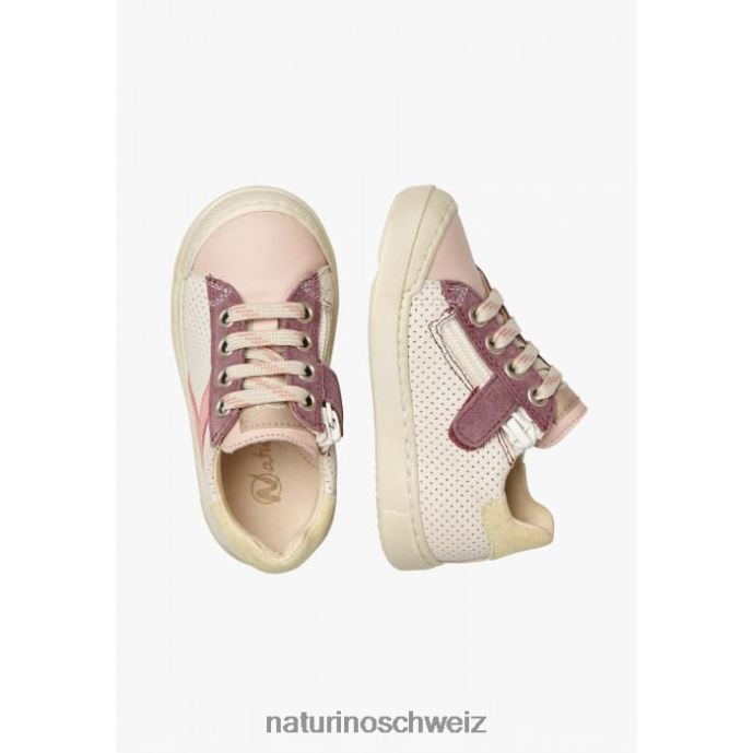 Naturino Clarendon-Reißverschluss Sneakers aus Leder und Wildleder Kinder puderrosa-creme 66HJ503
