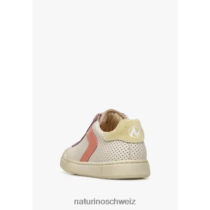 Naturino Clarendon-Reißverschluss Sneakers aus Leder und Wildleder Kinder puderrosa-creme 66HJ503