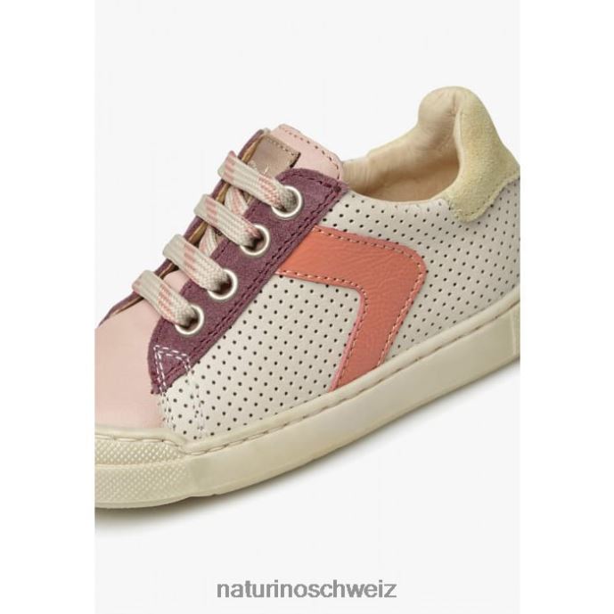 Naturino Clarendon-Reißverschluss Sneakers aus Leder und Wildleder Kinder puderrosa-creme 66HJ503