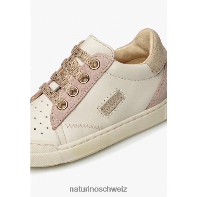 Naturino Faluk-Reißverschluss Sneakers aus Leder und Wildleder Kinder Platin-Puderrosa 66HJ477
