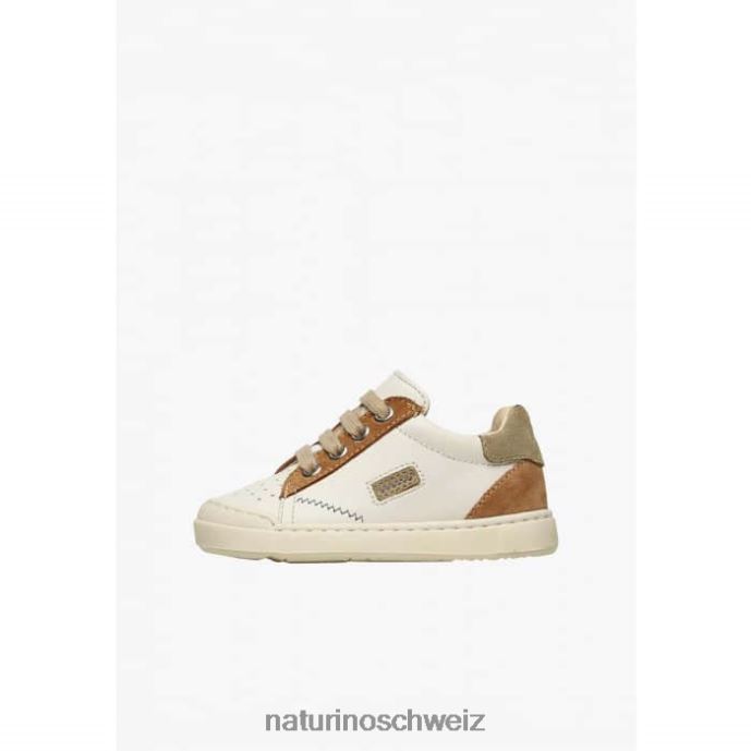 Naturino Faluk-Reißverschluss Sneakers aus Leder und Wildleder Kinder cremebraun 66HJ424