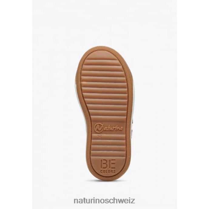 Naturino Gedanken vl. perforierte Ledersneaker mit Stern Kinder Cognac 66HJ482