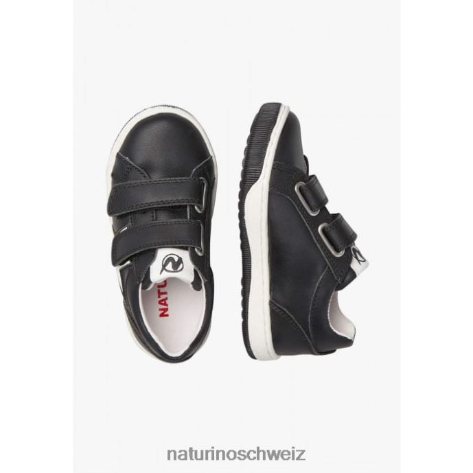 Naturino Gedanken vl. perforierte Ledersneaker mit Stern Kinder Schwarz 66HJ361