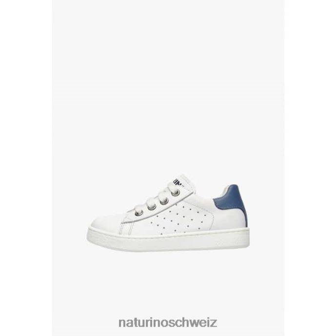 Naturino Hasselt 2 Reißverschluss. Ledersneaker Kinder weiß Blau 66HJ456