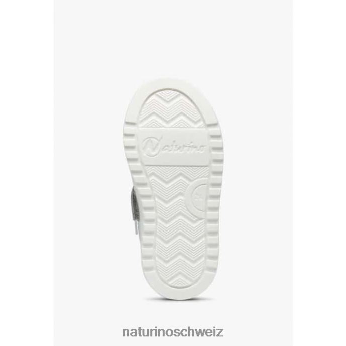 Naturino Hess Arrow Reißverschluss. Sneakers aus Leder und Wildleder Kinder weiß-hellblau 66HJ473