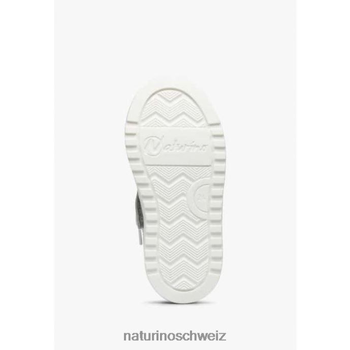 Naturino Hess Arrow Reißverschluss. Sneakers aus Leder und Wildleder Kinder weiß schwarz 66HJ468