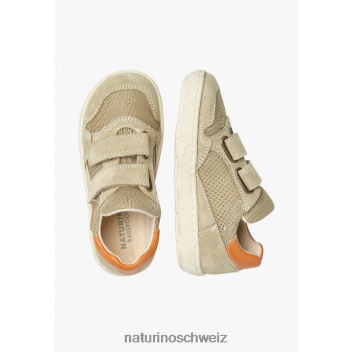 Naturino Lilox vl Sneakers aus Wildleder und Stoff Kinder grau-orange 66HJ492