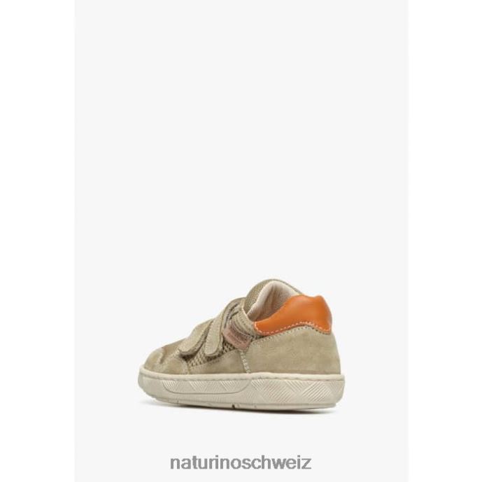 Naturino Lilox vl Sneakers aus Wildleder und Stoff Kinder grau-orange 66HJ492