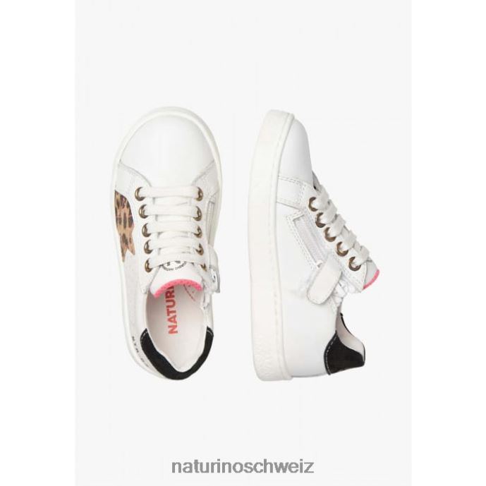 Naturino Pinn-Reißverschluss. Sneakers aus Leder und Wildleder Kinder Weiss 66HJ391
