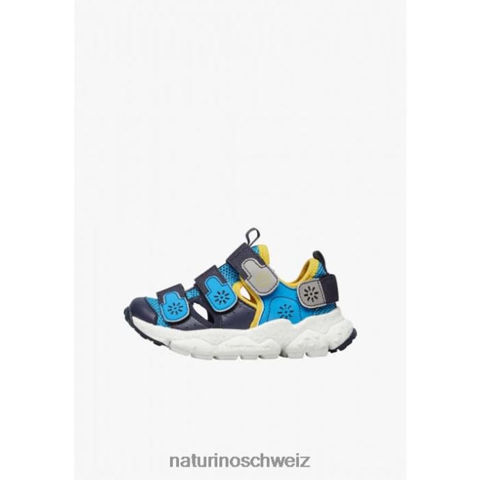 Naturino Ray Junior vl. Turnschuhe aus Öko-Leder und Stoff Kinder marineblau-hellblau 66HJ30