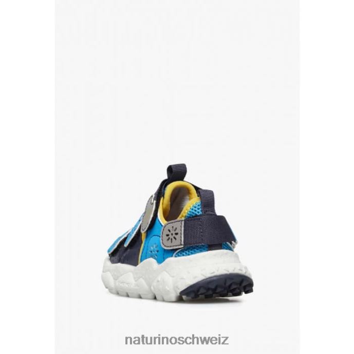 Naturino Ray Junior vl. Turnschuhe aus Öko-Leder und Stoff Kinder marineblau-hellblau 66HJ30