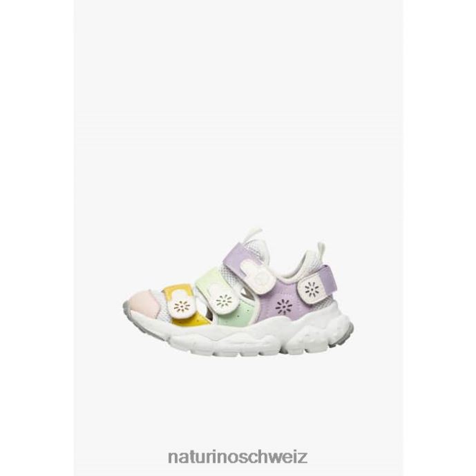 Naturino Ray Junior vl. Turnschuhe aus Öko-Leder und Stoff Kinder rosa-grün 66HJ31