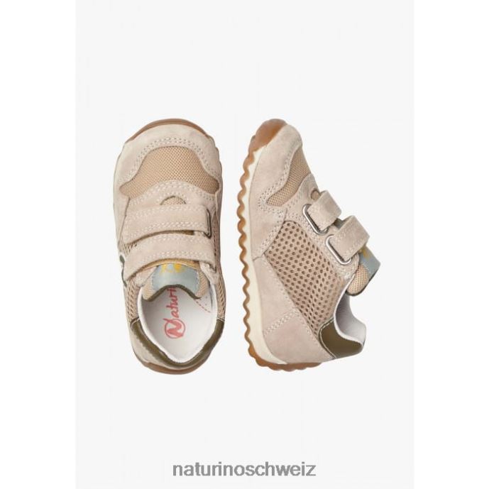 Naturino Sammy 2 vl. Sneakers aus Leder und Stoff Kinder Beige 66HJ422