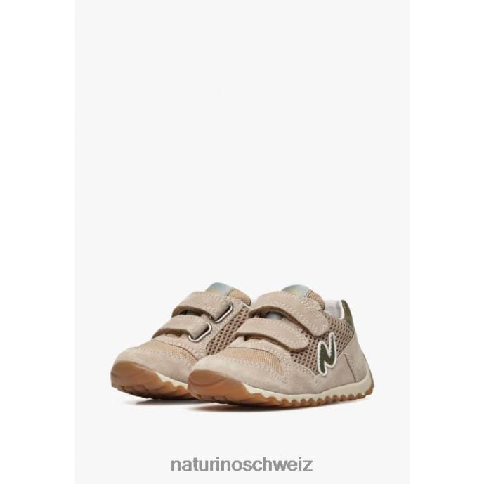 Naturino Sammy 2 vl. Sneakers aus Leder und Stoff Kinder Beige 66HJ422