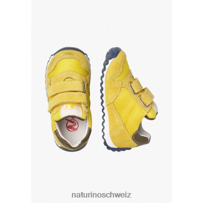 Naturino Sammy 2 vl. Sneakers aus Leder und Stoff Kinder Gelb 66HJ381