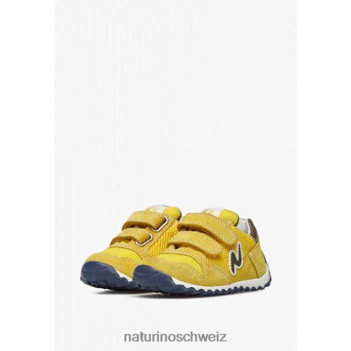 Naturino Sammy 2 vl. Sneakers aus Leder und Stoff Kinder Gelb 66HJ381