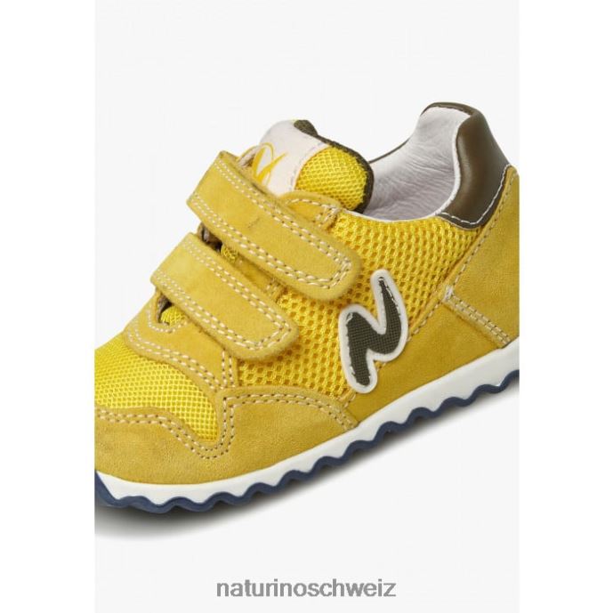 Naturino Sammy 2 vl. Sneakers aus Leder und Stoff Kinder Gelb 66HJ381