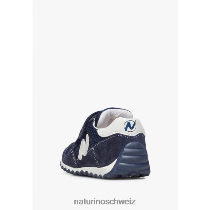 Naturino Sammy 2 vl. Sneakers aus Leder und Stoff Kinder Marine 66HJ493
