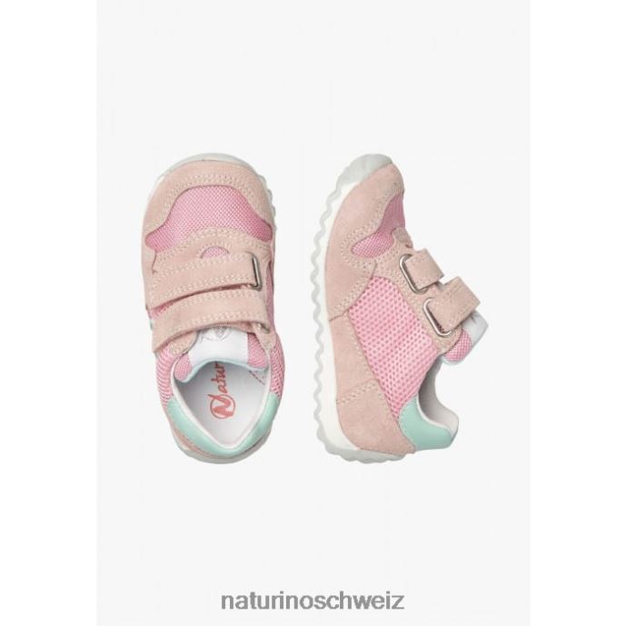 Naturino Sammy 2 vl. Sneakers aus Leder und Stoff Kinder Rosa 66HJ428