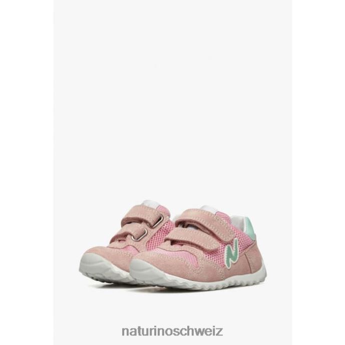 Naturino Sammy 2 vl. Sneakers aus Leder und Stoff Kinder Rosa 66HJ428