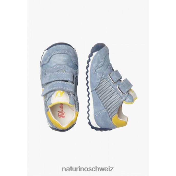 Naturino Sammy 2 vl. Sneakers aus Leder und Stoff Kinder hellblau 66HJ415