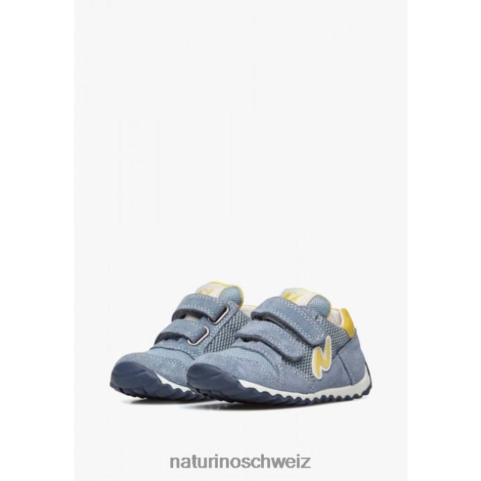 Naturino Sammy 2 vl. Sneakers aus Leder und Stoff Kinder hellblau 66HJ415
