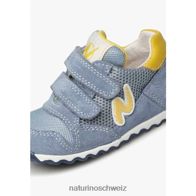 Naturino Sammy 2 vl. Sneakers aus Leder und Stoff Kinder hellblau 66HJ415