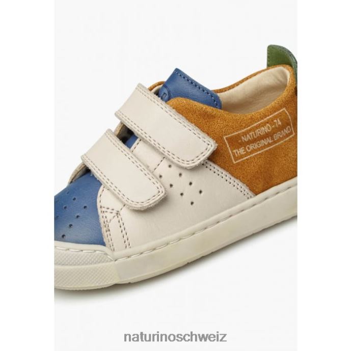 Naturino Trajan vl Sneakers aus Leder und Wildleder Kinder blau-cognac 66HJ499