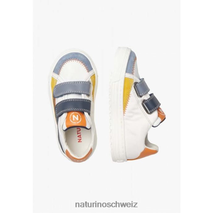 Naturino Welle vl. Sneakers aus Leder und Stoff Kinder Blau Weiss 66HJ444
