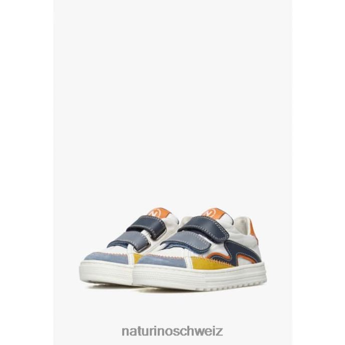 Naturino Welle vl. Sneakers aus Leder und Stoff Kinder Blau Weiss 66HJ444