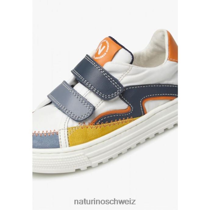 Naturino Welle vl. Sneakers aus Leder und Stoff Kinder Blau Weiss 66HJ444