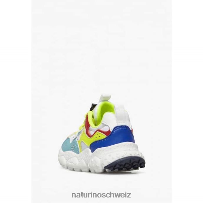 Naturino Yamano 3 Junior. Sneakers aus Öko-Leder und technischem Stoff Kinder Türkis-Fluogelb 66HJ34