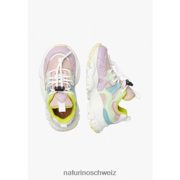 Naturino Yamano 3 Junior. Sneakers aus Öko-Leder und technischem Stoff Kinder lila-grün 66HJ35