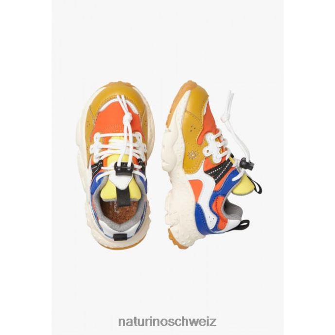 Naturino Yamano 3 Junior. Sneakers aus Öko-Leder und technischem Stoff Kinder orange 66HJ33
