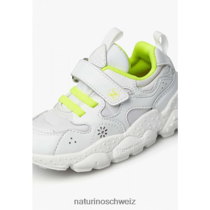 Naturino Yamano 3 Vl Junior. Sneakers aus Kunstleder und technischem Stoff Kinder Weiß-Fluogelb 66HJ41