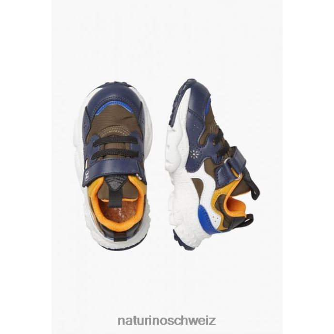 Naturino Yamano 3 Vl Junior. Sneakers aus Kunstleder und technischem Stoff Kinder blau-orange 66HJ42