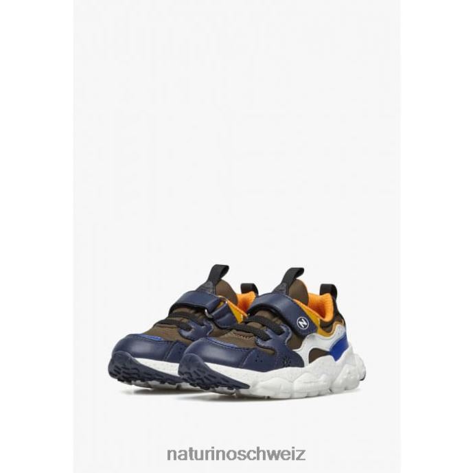 Naturino Yamano 3 Vl Junior. Sneakers aus Kunstleder und technischem Stoff Kinder blau-orange 66HJ42