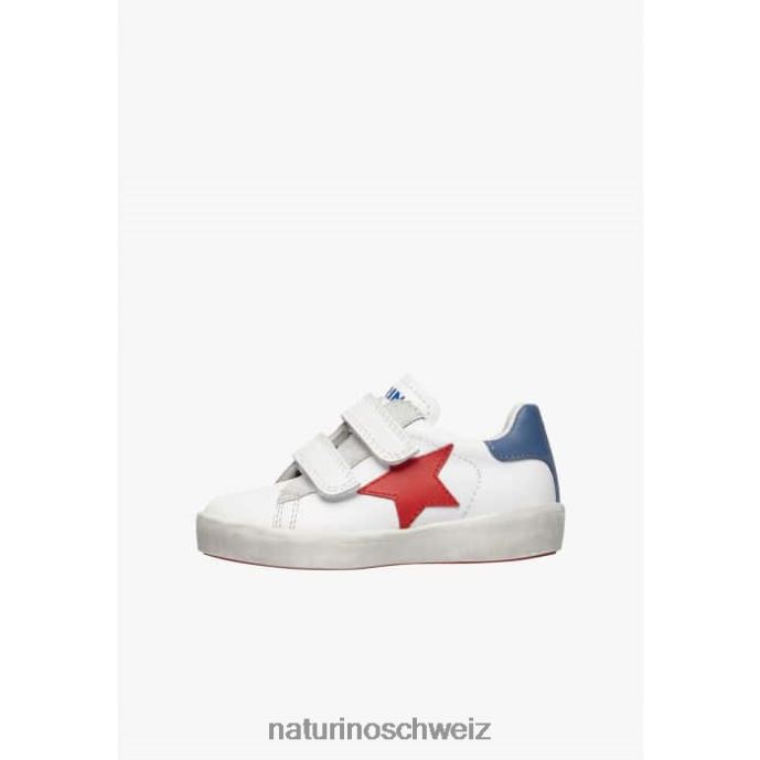 Naturino annie vl Ledersneaker mit Sternaufnäher Kinder weiß Rot 66HJ369
