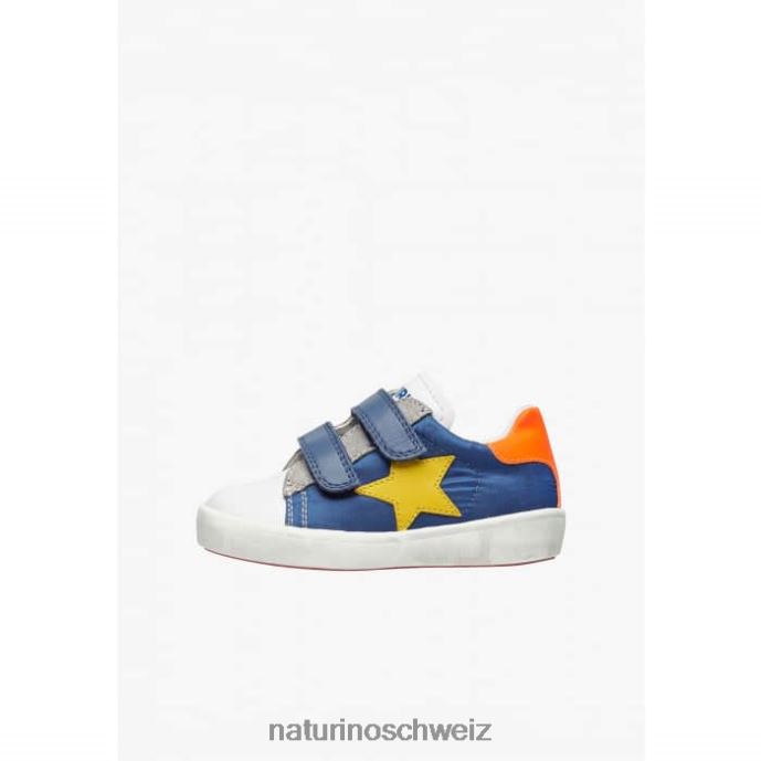 Naturino annie vl Sneakers aus Leder und Stoff mit Sternaufnäher Kinder weiß Blau 66HJ430