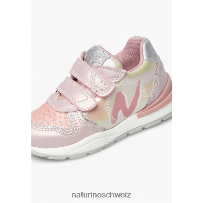 Naturino argal vl Sneakers aus Leder und Stoff Kinder Rosa 66HJ445