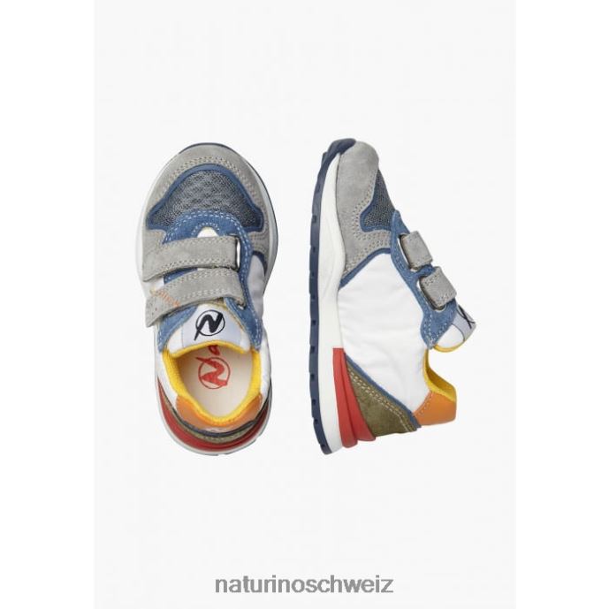 Naturino argal vl Sneakers aus Wildleder und Stoff Kinder grau weiß 66HJ379
