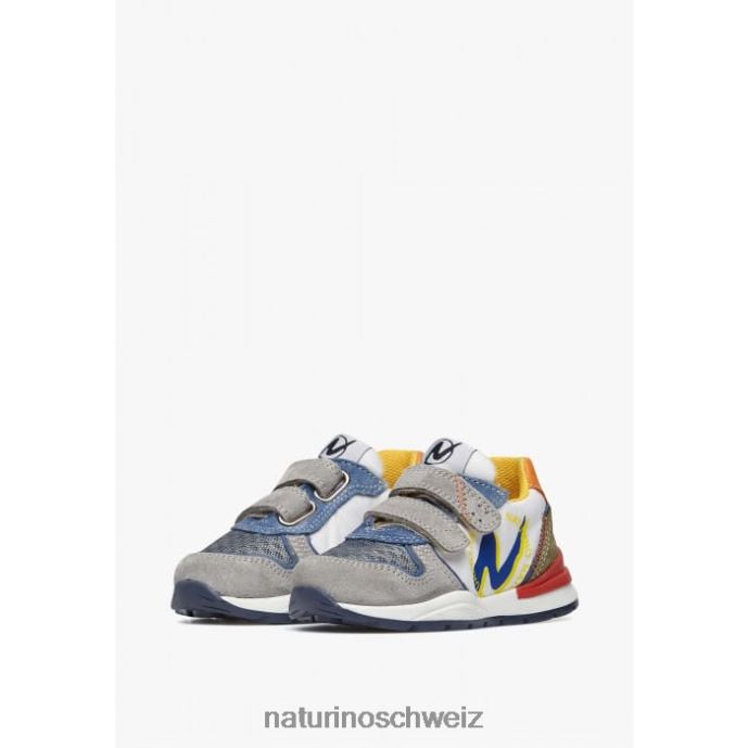 Naturino argal vl Sneakers aus Wildleder und Stoff Kinder grau weiß 66HJ379