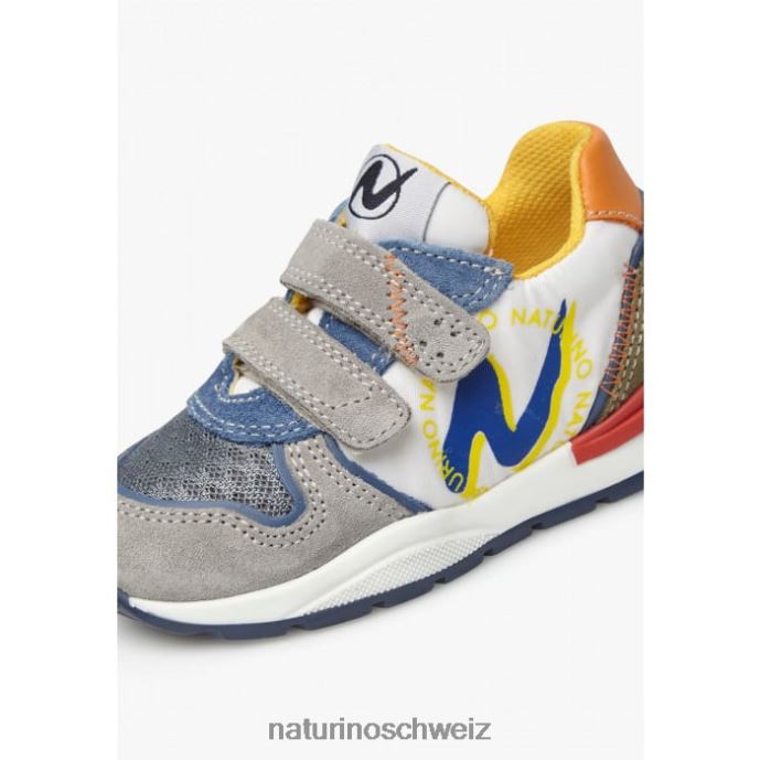Naturino argal vl Sneakers aus Wildleder und Stoff Kinder grau weiß 66HJ379