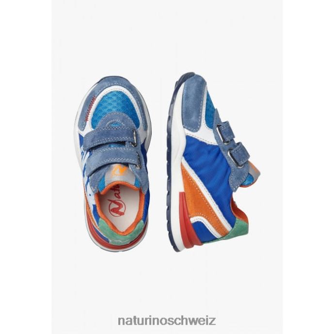Naturino bley vl Sneakers aus Wildleder und Stoff Kinder Blau Rot 66HJ470